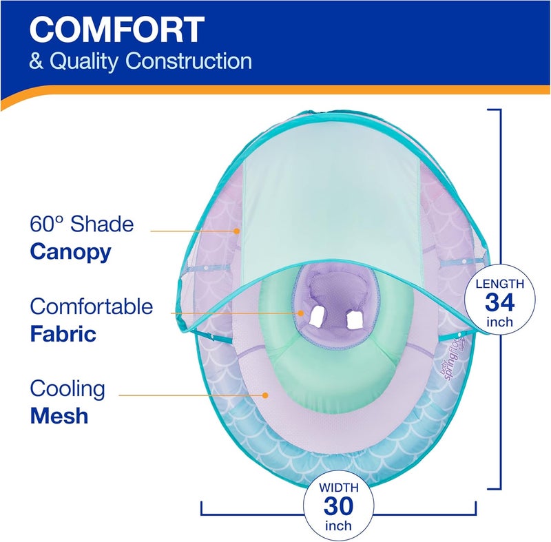 SwimWays Baby Spring Float with Adjustable Canopy and UPF Sun Protection, Blue Lobster - Image 3